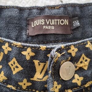 Louis Vuitton Women's Denim Jeans with Gold Accents